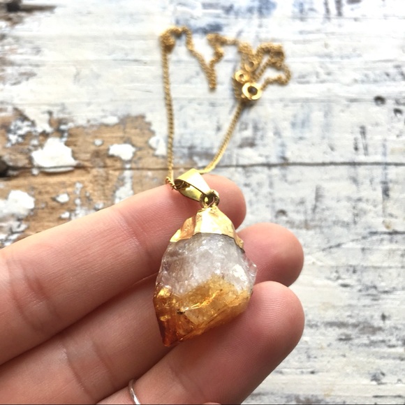 24k gold capped raw citrine necklace ✨ - Picture 4 of 4
